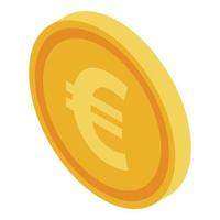 Euro fake coin icon, isometric style vector