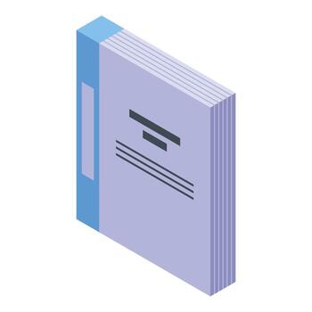 Analytics paper folder icon, isometric style vector