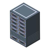 icono de rack de servidor, estilo isométrico vector