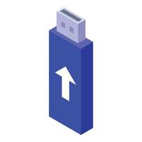 administrador icono flash usb, estilo isométrico vector