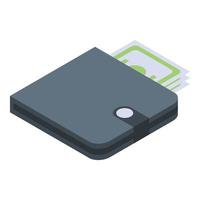 Hoax money wallet icon, isometric style vector