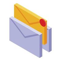 New mail recruiter icon, isometric style vector