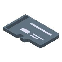 Micro sd storage icon, isometric style vector