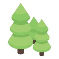 Fir tree forest icon, isometric style vector