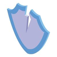 Fraud protect shield icon, isometric style vector