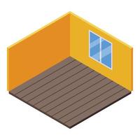 Empty childrens room icon, isometric style vector