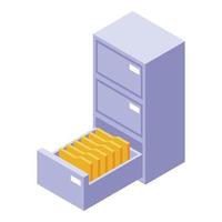 Storage folder icon, isometric style vector