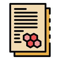 Molecular research files icon color outline vector