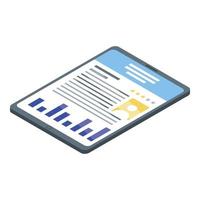 Business training tablet icon, isometric style vector