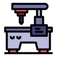 Milling machine metalwork icon color outline vector