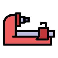 Computer milling machine icon color outline vector