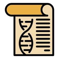 Dna report icon color outline vector