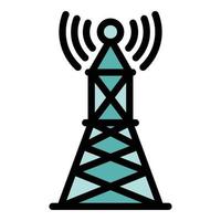 Signal tower icon color outline vector