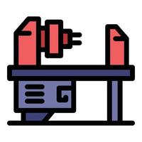 Milling machine equipment icon color outline vector