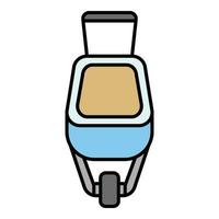 Front wheelbarrow icon color outline vector