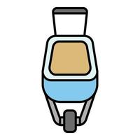 Front wheelbarrow icon color outline vector