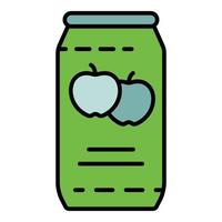 Apple juice tin can icon color outline vector