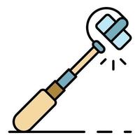 Selfie stick icon color outline vector