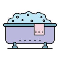 Bathtub icon color outline vector