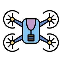 Drone icon color outline vector