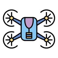 vector de contorno de color de icono de drone