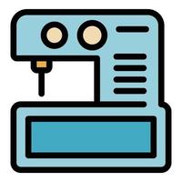 Automatic sewing machine icon color outline vector