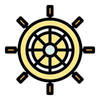 Controller ship wheel icon color outline vector