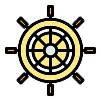 Controller ship wheel icon color outline vector