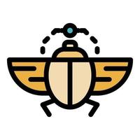 Scarab beetle history icon color outline vector