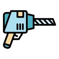 Hammer drill icon color outline vector