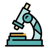 Microscope lab icon color outline vector