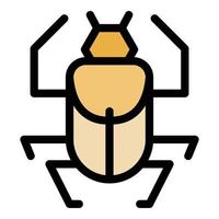 vector de contorno de color de icono de escarabajo tribal