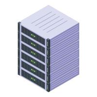 Big data storage icon, isometric style vector