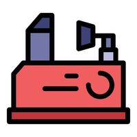 Engineer milling machine icon color outline vector