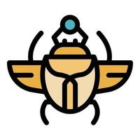 Scarab beetle africa icon color outline vector