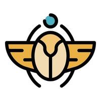 Scarab beetle wings icon color outline vector