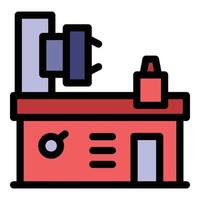 Cnc milling machine icon color outline vector