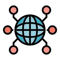 International remote access icon color outline vector