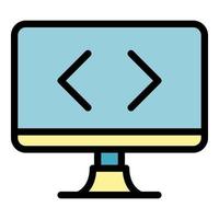 Operating system programming icon color outline vector