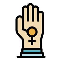 Keep woman empowerment icon color outline vector