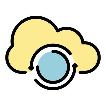 Cloud data remote access icon color outline vector