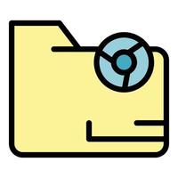 Folder operating system icon color outline vector