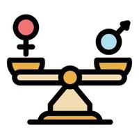 Equal balance empowerment icon color outline vector