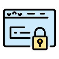 Web safe authentication icon color outline vector