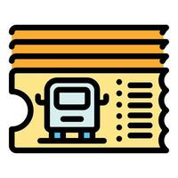 Bus ticket machine icon color outline vector