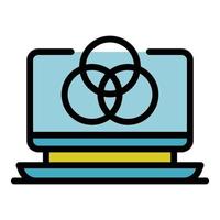 Laptop operating system icon color outline vector