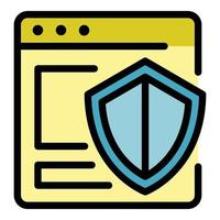 Secured operating system icon color outline vector