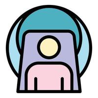 Cancer examination icon color outline vector