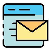 Email web application icon color outline vector