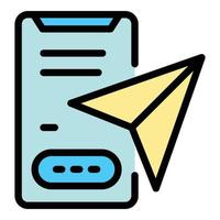 Messenger application icon color outline vector